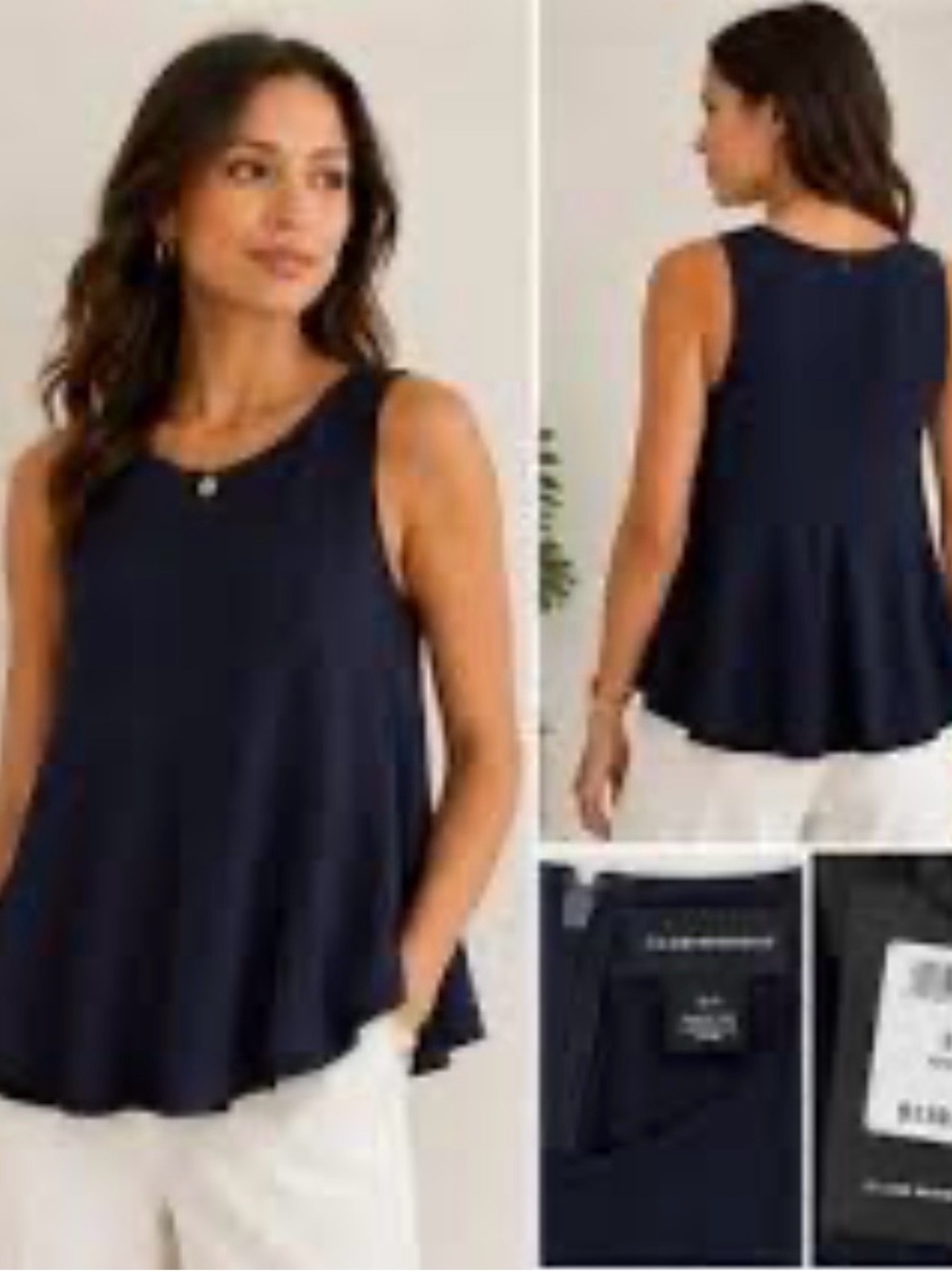 Club Monaco Navy A-Line Sleeveless Tank Top